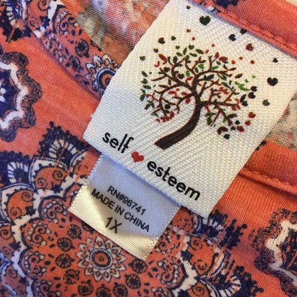 Self Esteem Sleeveless Boho Peplum Tank Top Juniors 1X Flowy Tiered - Picture 4 of 9